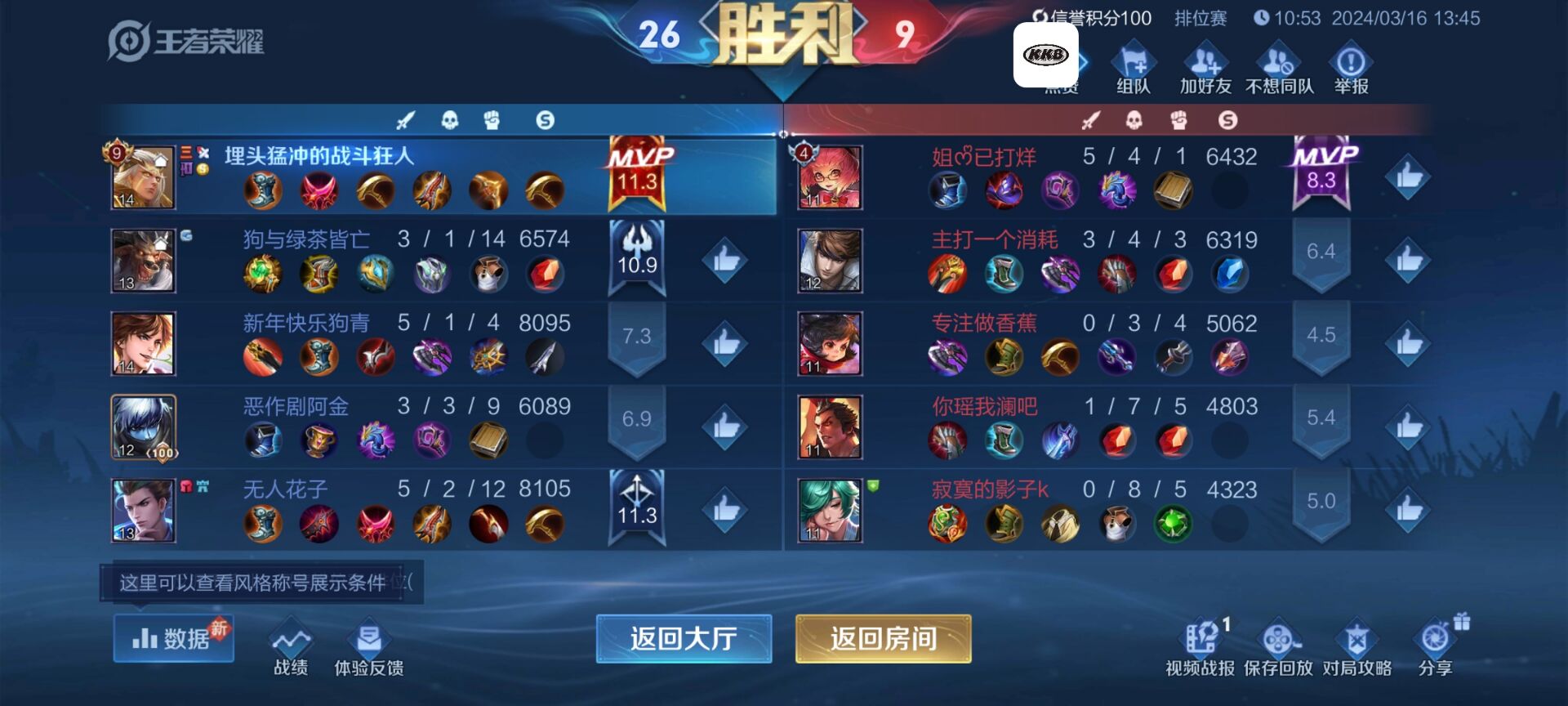 王者荣耀辅助《吊炸天》